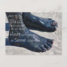 Postal Lustige Urlaubsgrüße mit schlammigen Füßen