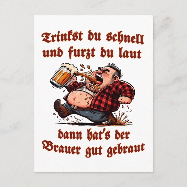 Postal Lustiger Bier Trinkspruch mit Schlacki (Anverso)