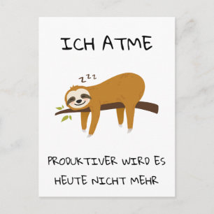 Postal Lustiger Faultier Spruch Geschenk Postkarte