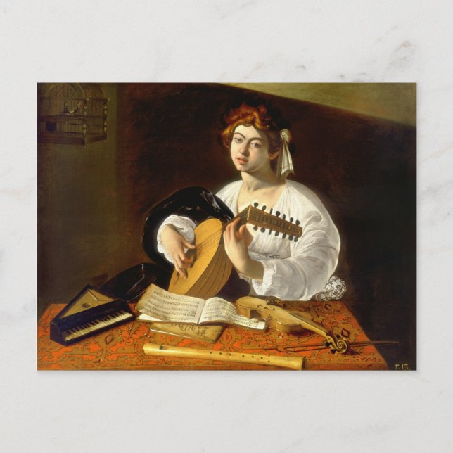 Postal Lute Player - Caravaggio (Anverso)