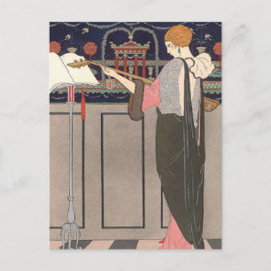 Postal Lute Player por George Barbier