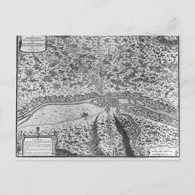 Postal Lutetia o el primer plan de París (Anverso)