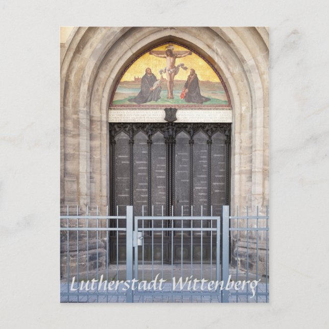 Postal Lutherstadt Wittenberg Puerta de Tesis (Anverso)
