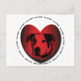 Postal Luv-A-Bull Bulldog americano Pit Bull Heart