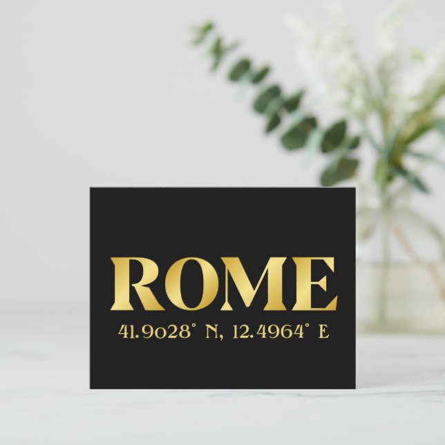 Postal Lux Gold Roma Latitud y longitud (Anverso de pie)