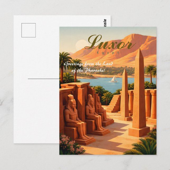 Postal Luxor Egipto (Anverso / Reverso)
