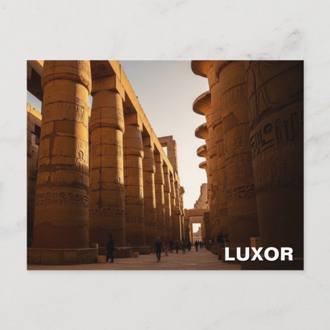 Postal Luxor Egipto Templo de Karnak Viaje (Anverso)
