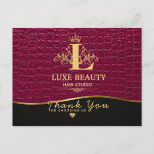 Postal Luxury Crocodile Leather Thank You Card 