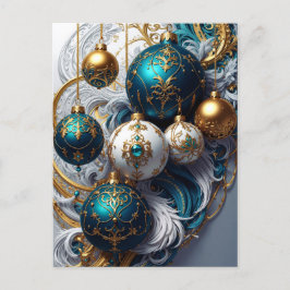 Postal Luxus Weihnachtskugeln Blau Gold Ornament Standard