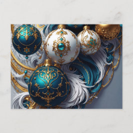 Postal Luxus Weihnachtskugeln Blau Gold Ornament Standard