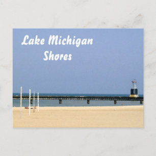 Postal Luz de baliza de Lake Michigan Shores