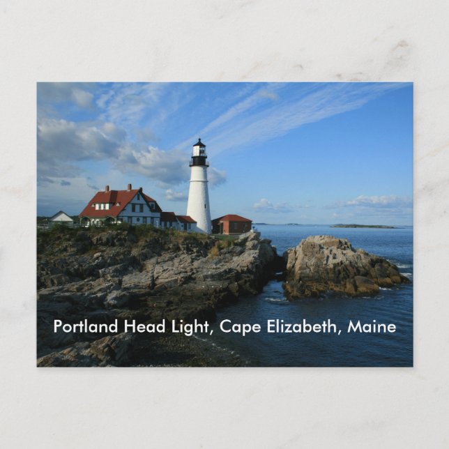 Postal Luz de cabeza de Portland, Cabo Elizabeth, Maine (Anverso)