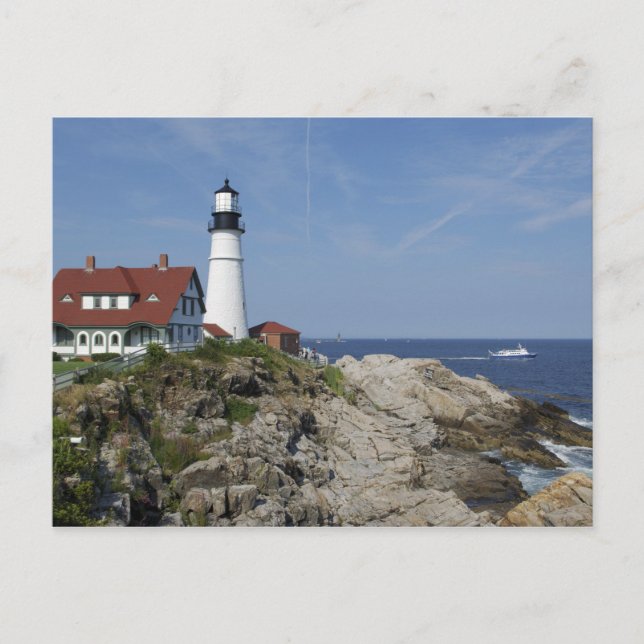 Postal Luz de cabeza de Portland, Cabo Elizabeth, Maine, (Anverso)