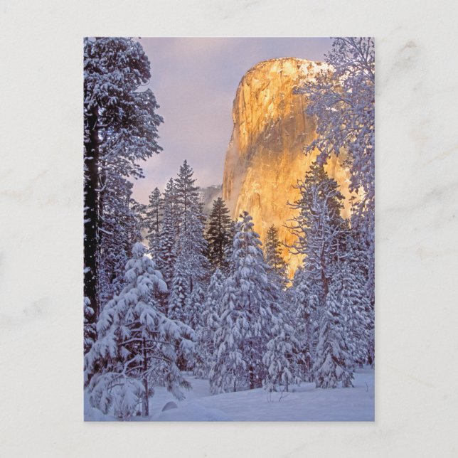 Postal Luz de invierno en El Capitan en Yosemite (Anverso)