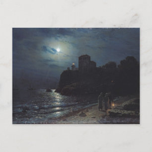 Postal Luz de luna en el borde de un lago, 1870