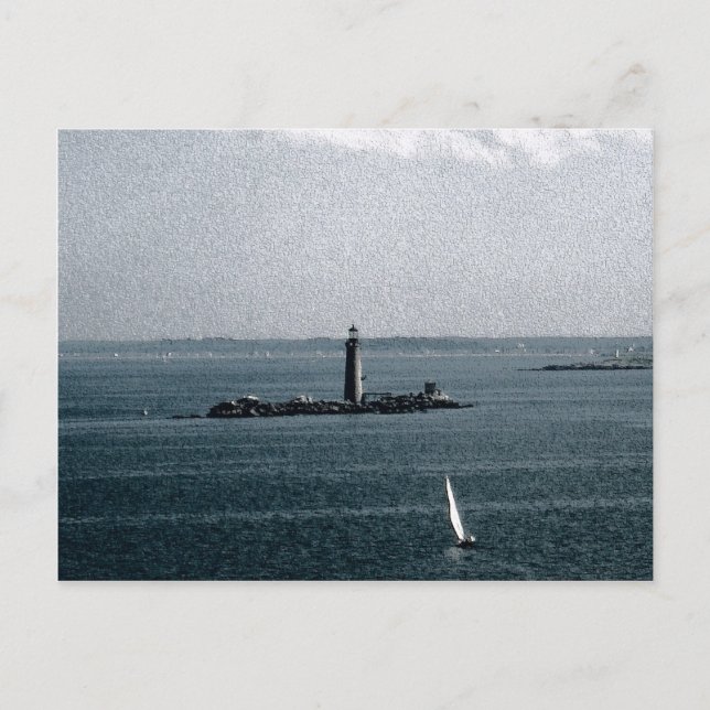 Postal Luz de tumbas en el puerto de Boston (Anverso)