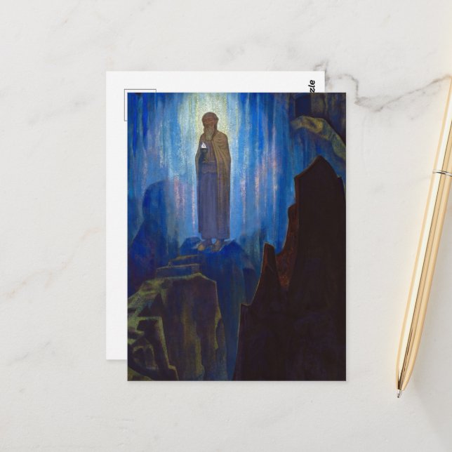 Postal Luz del cielo por Nicholas Roerich (Anverso/Reverso In Situ)