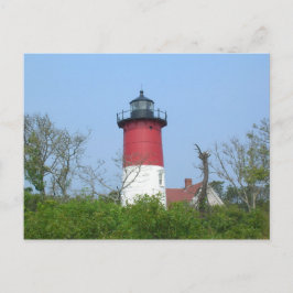 Postal Luz del faro de Nueva Inglaterra con náuseas