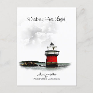 Postal Luz del muelle Duxbury - Massachusetts
