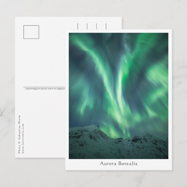 Postal Luz del Norte Noruega (Anverso / Reverso)