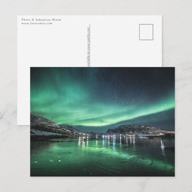 Postal Luz del Norte Noruega (Anverso / Reverso)