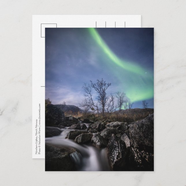 Postal Luz del Norte Noruega (Anverso / Reverso)