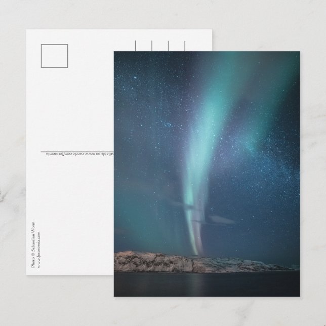 Postal Luz del Norte Noruega (Anverso / Reverso)