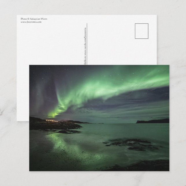 Postal Luz del Norte Noruega (Anverso / Reverso)