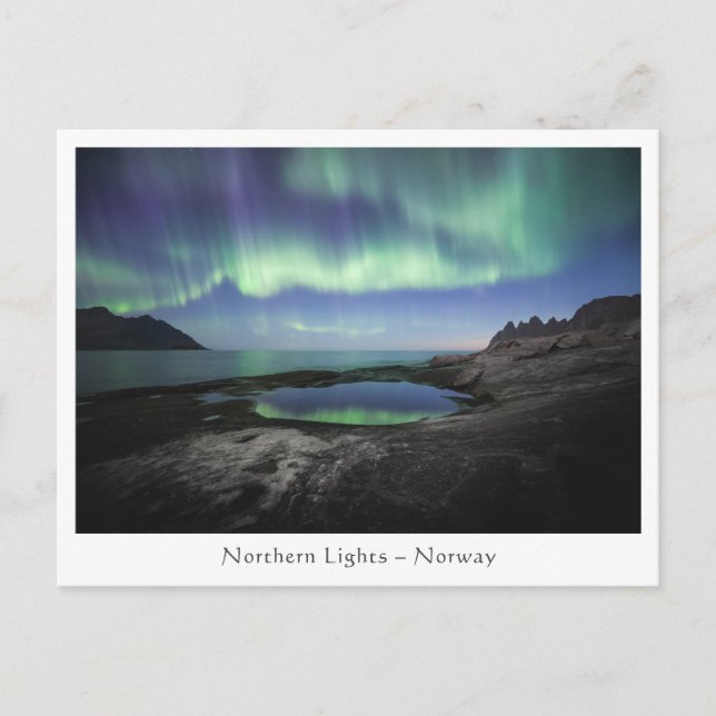 Postal Luz del Norte Noruega (Anverso)