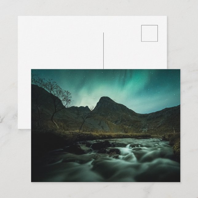 Postal Luz del Norte Noruega (Anverso / Reverso)