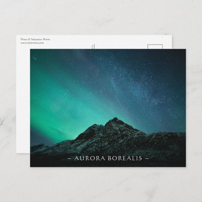 Postal Luz del Norte Noruega (Anverso / Reverso)