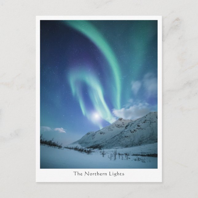 Postal Luz del Norte Noruega (Anverso)