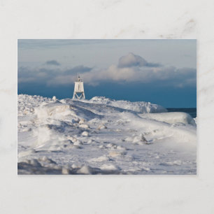 Postal Luz del puerto de Grand Marais - Invierno