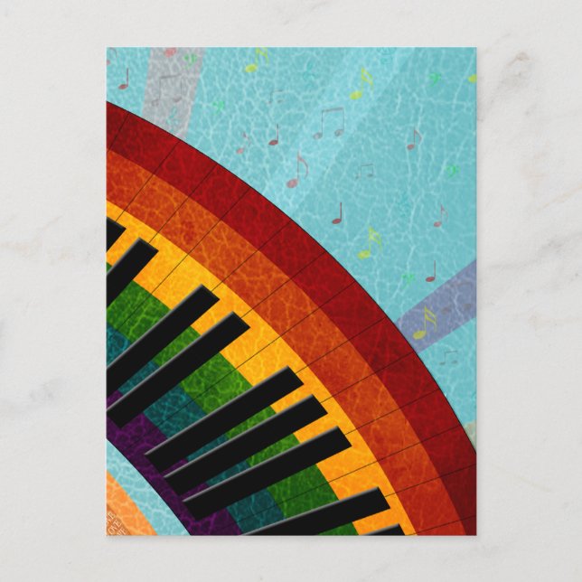 Postal luz del sol en el piano de fondo (Anverso)