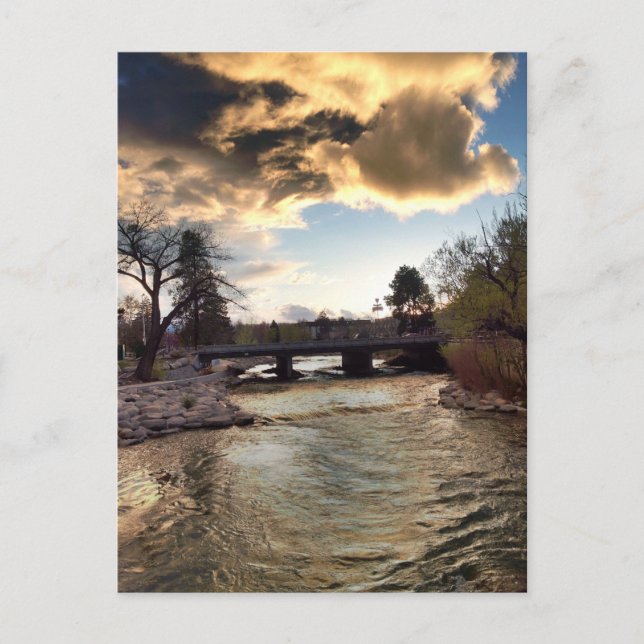 Postal Luz dorada en el río Truckee (Anverso)