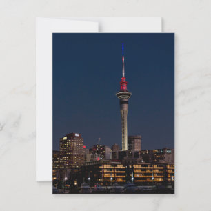Postal Luz nocturna de Auckland, Sky Tower,