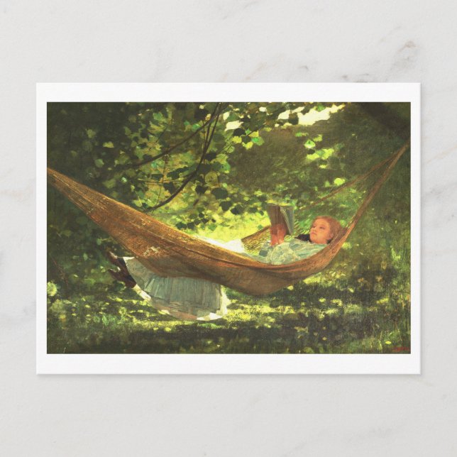 Postal "Luz solar y sombra" de Winslow Homer (Anverso)