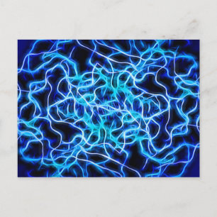 Postal Luz Verde azulada Eléctrica Neon Aqua Blue