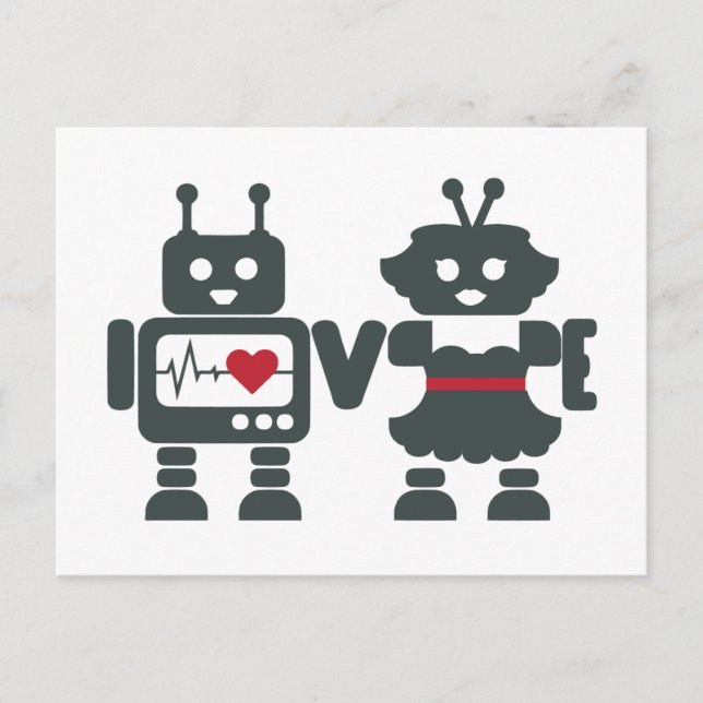 Postal LV - Robots - Amor (Anverso)