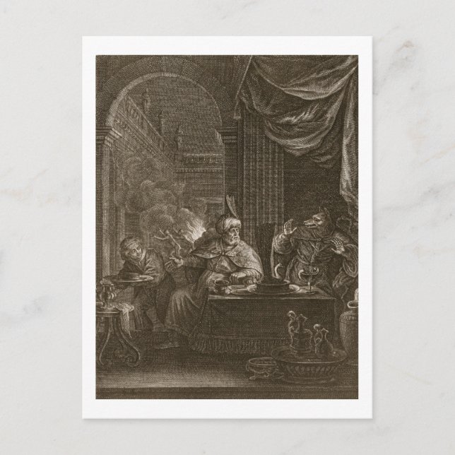Postal Lycaon Metamorphosed to a Wolf, 1731 (grabado) (Anverso)