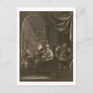 Postal Lycaon Metamorphosed to a Wolf, 1731 (grabado)
