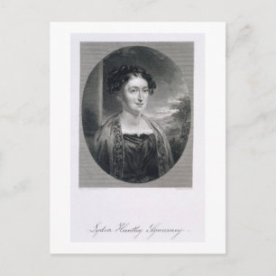 Postal Lydia Huntley Sigourney (1791-1865), grabada por B