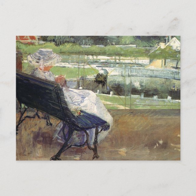 Postal Lydia Sitting on a Porch Crocheting, Mary Cassatt