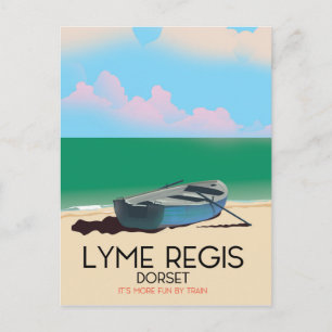 Postal Lyme Regis, poster de viajes Dorset Vintage.