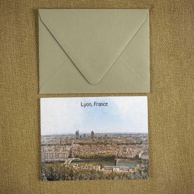 Postal Lyon France Panorama View (lyon france panorama view postcard)