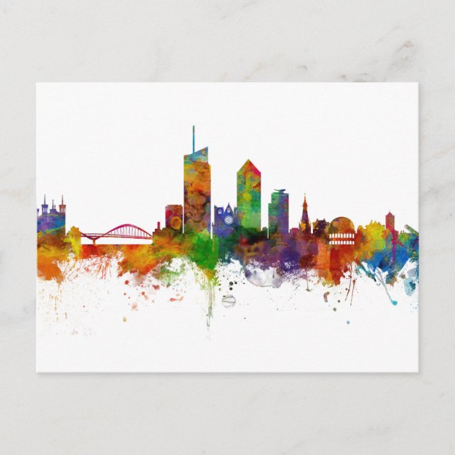Postal Lyon France Skyline (Anverso)