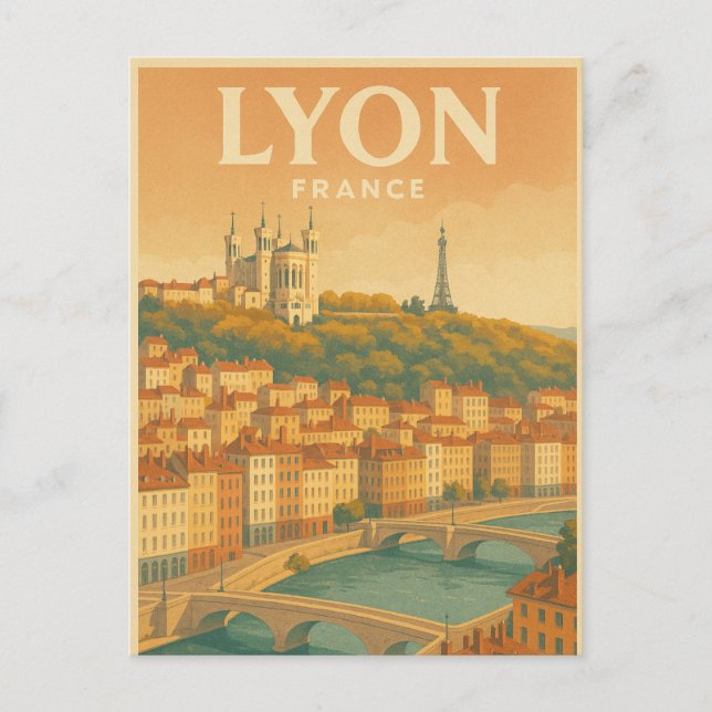 Postal Lyon — France vintage travel (Anverso)