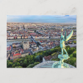 Postal Lyon vue de Fourvière