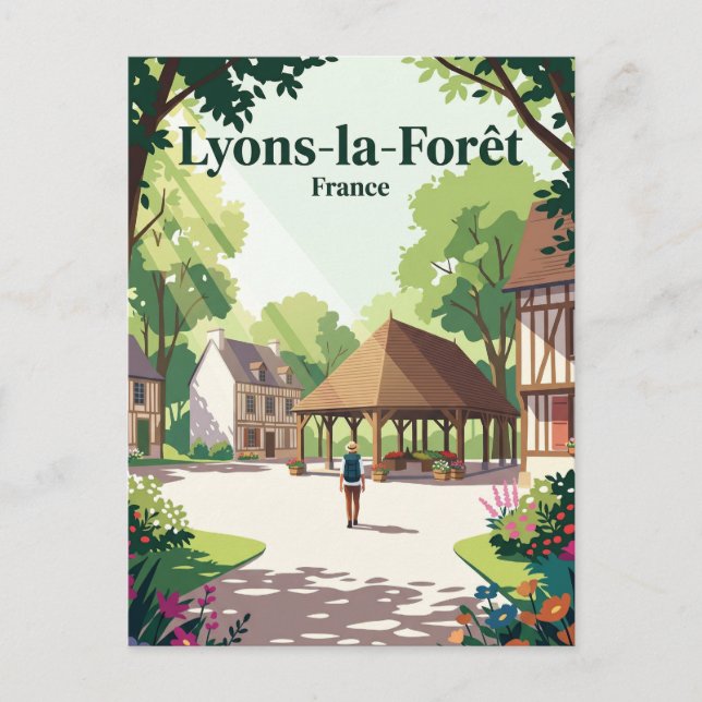 Postal Lyons-la-Forêt Francia (Anverso)