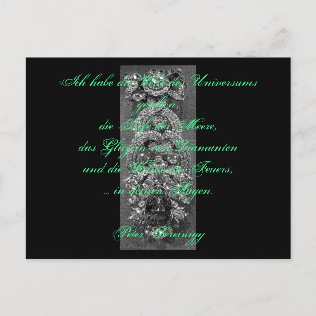 Postal Lyrik Gedicht Liebe – Dresdner Grüner Diamant (Anverso)